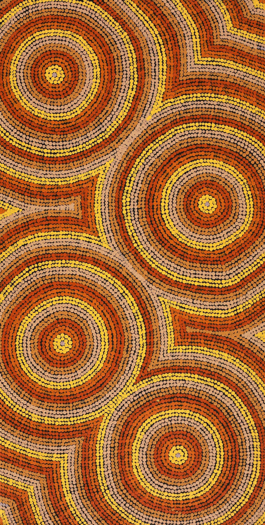 Aboriginal Artwork by Sarah-Jane Nampijinpa Singleton, Yankirri Jukurrpa (Emu Dreaming) - Ngarlikirlangu, 91x46cm