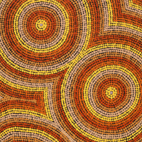 Aboriginal Artwork by Sarah-Jane Nampijinpa Singleton, Yankirri Jukurrpa (Emu Dreaming) - Ngarlikirlangu, 91x46cm