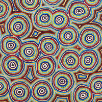 Aboriginal Artwork by Sarah Napaljarri Simms, Mina Mina Jukurrpa (Mina Mina Dreaming), 107x107cm