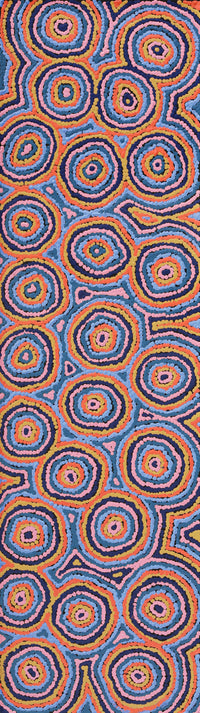 Aboriginal Artwork by Sarah Napaljarri Simms, Mina Mina Jukurrpa (Mina Mina Dreaming), 107x30cm