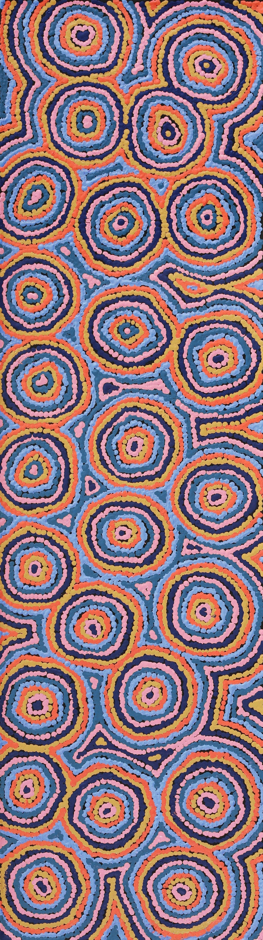 Aboriginal Artwork by Sarah Napaljarri Simms, Mina Mina Jukurrpa (Mina Mina Dreaming), 107x30cm
