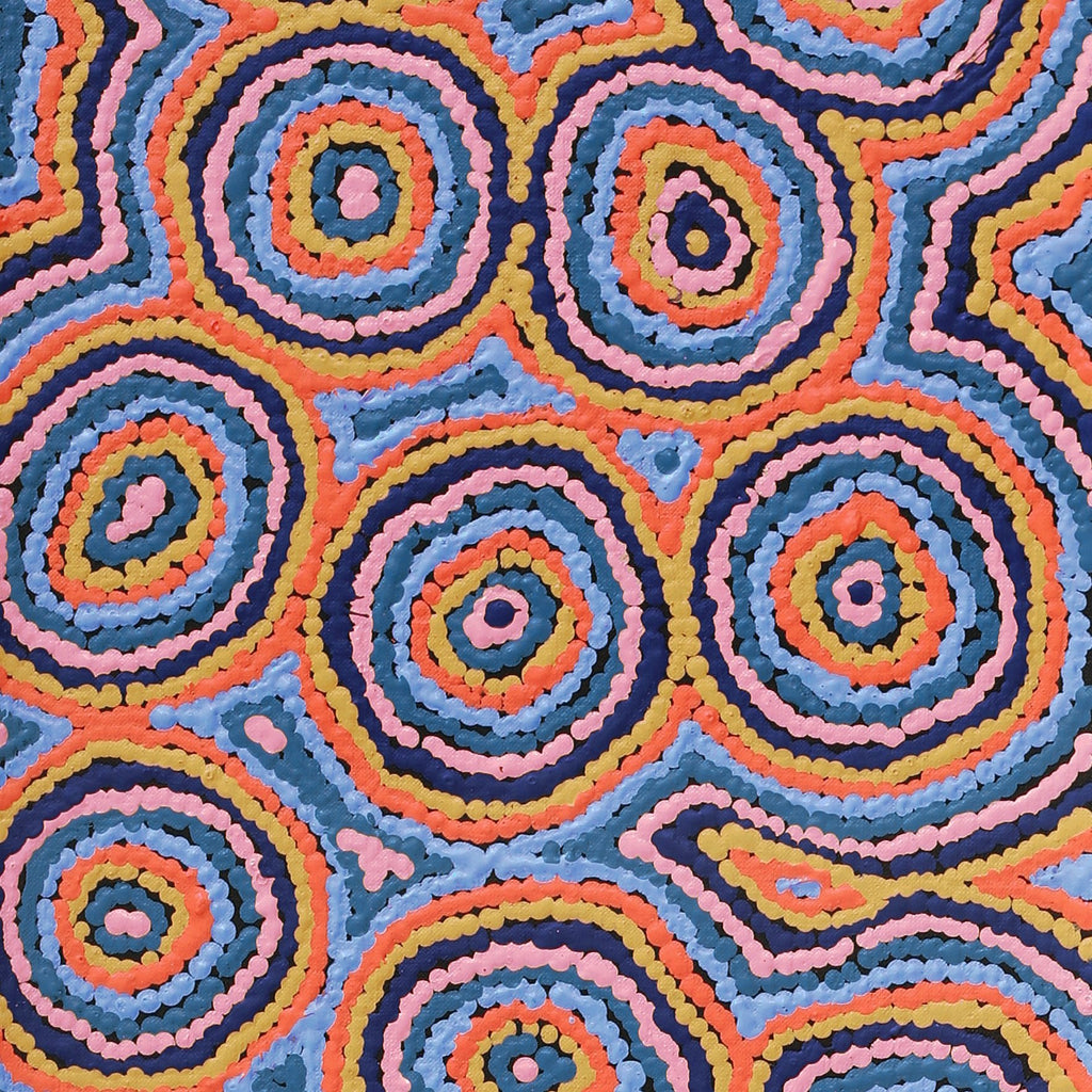 Aboriginal Artwork by Sarah Napaljarri Simms, Mina Mina Jukurrpa (Mina Mina Dreaming), 107x30cm