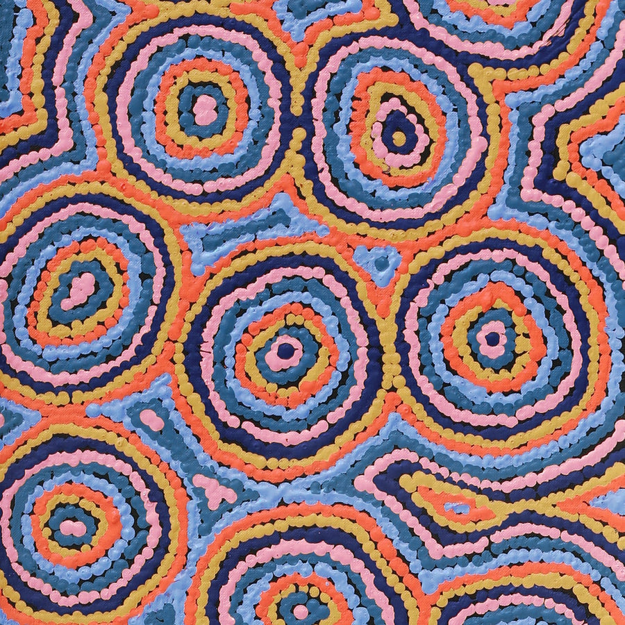 Aboriginal Artwork by Sarah Napaljarri Simms, Mina Mina Jukurrpa (Mina Mina Dreaming), 107x30cm