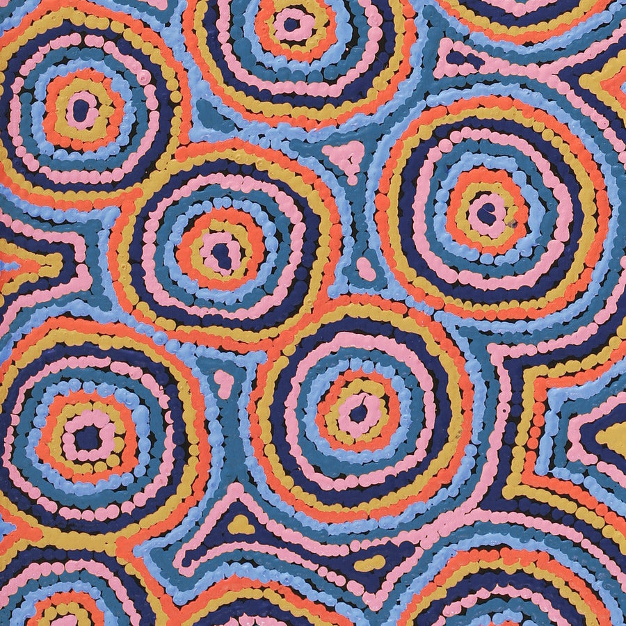 Aboriginal Artwork by Sarah Napaljarri Simms, Mina Mina Jukurrpa (Mina Mina Dreaming), 107x30cm