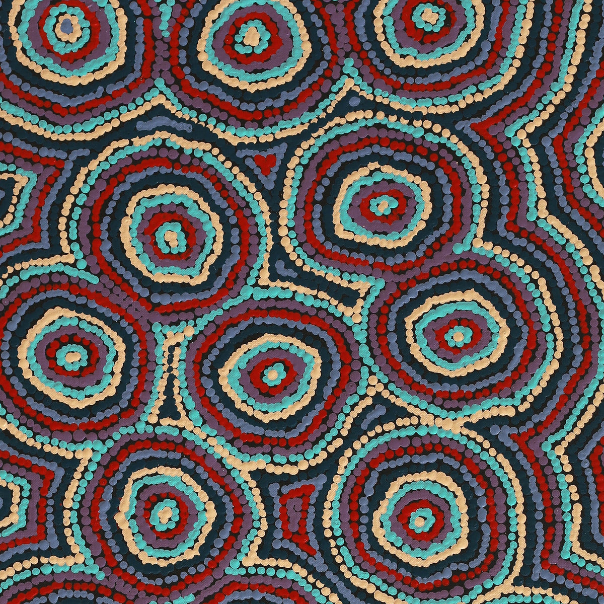 Aboriginal Art by Sarah Napaljarri Simms, Mina Mina Jukurrpa (Mina Mina Dreaming), 107x46cm - ART ARK®