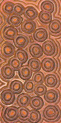 Aboriginal Artwork by Sarah Napaljarri Simms, Mina Mina Jukurrpa (Mina Mina Dreaming), 122x61cm
