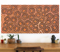 Aboriginal Artwork by Sarah Napaljarri Simms, Mina Mina Jukurrpa (Mina Mina Dreaming), 122x61cm