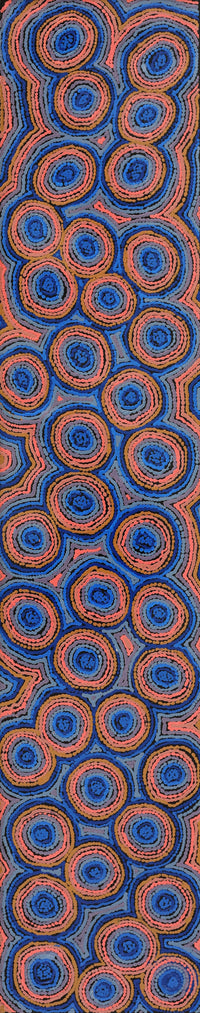 Aboriginal Artwork by Sarah Napaljarri Simms, Mina Mina Jukurrpa (Mina Mina Dreaming), 152x61cm