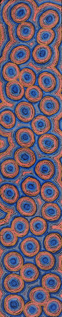 Aboriginal Art by Sarah Napaljarri Simms, Mina Mina Jukurrpa (Mina Mina Dreaming), 152x61cm - ART ARK®