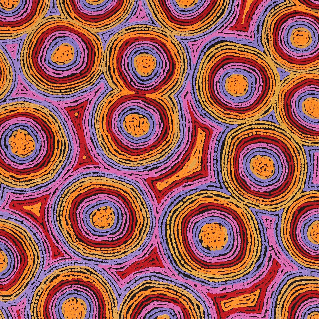 Aboriginal Artwork by Sarah Napaljarri Simms, Mina Mina Jukurrpa (Mina Mina Dreaming), 152x76cm
