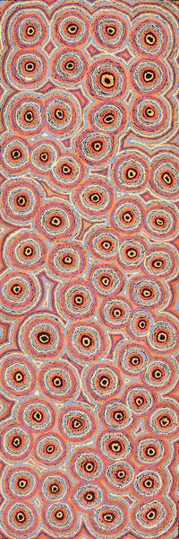 Aboriginal Artwork by Sarah Napaljarri Simms, Mina Mina Jukurrpa (Mina Mina Dreaming), 183x61cm