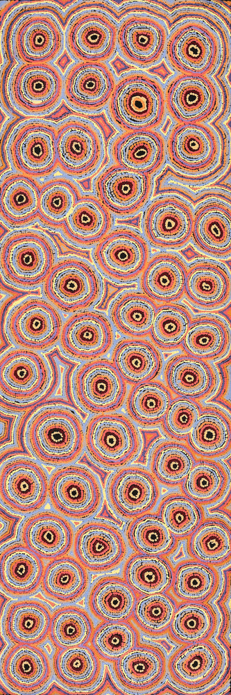 Aboriginal Artwork by Sarah Napaljarri Simms, Mina Mina Jukurrpa (Mina Mina Dreaming), 183x61cm