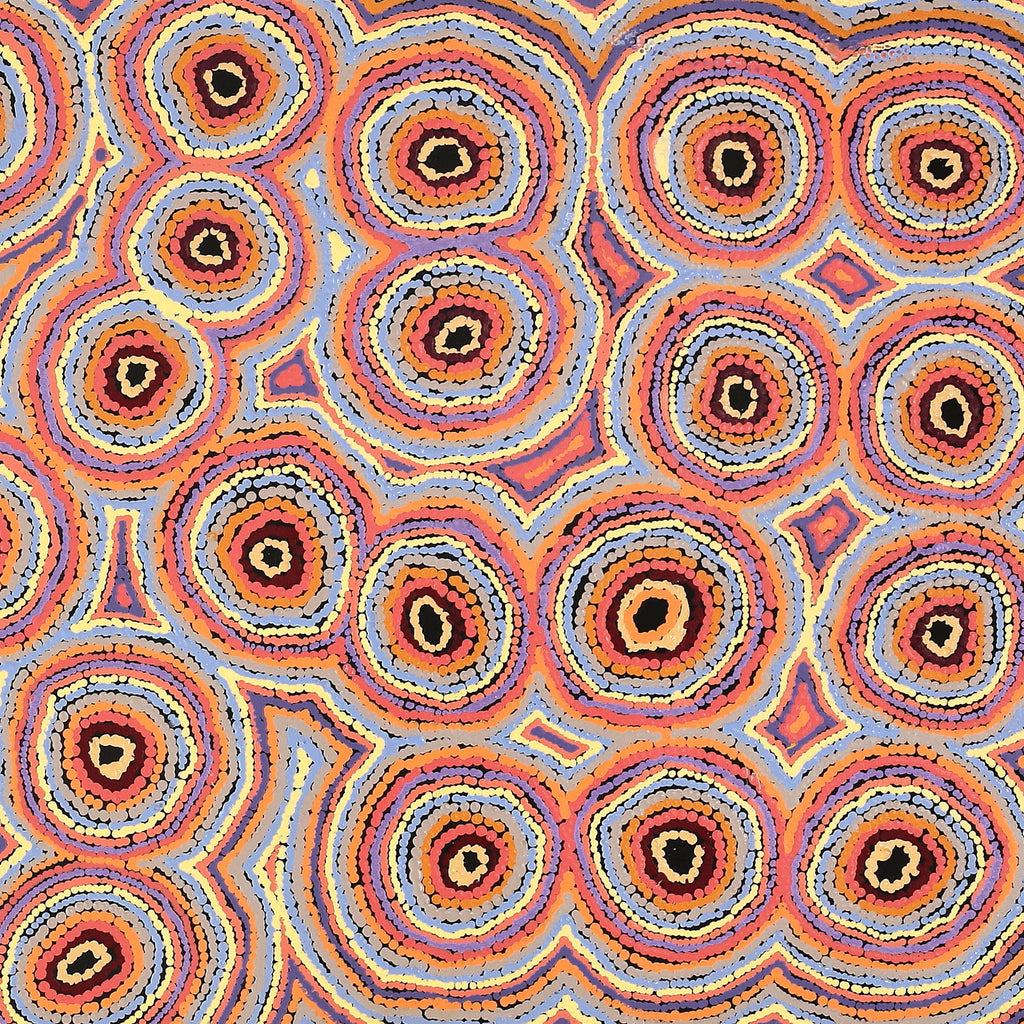 Aboriginal Artwork by Sarah Napaljarri Simms, Mina Mina Jukurrpa (Mina Mina Dreaming), 183x61cm