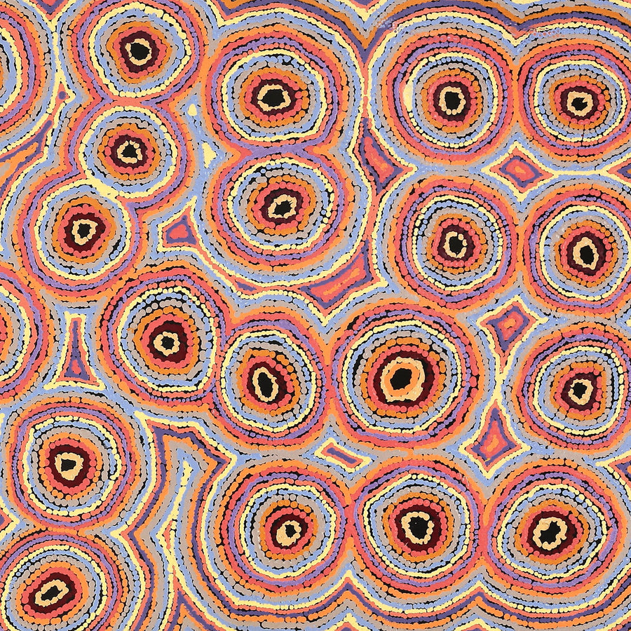Aboriginal Artwork by Sarah Napaljarri Simms, Mina Mina Jukurrpa (Mina Mina Dreaming), 183x61cm