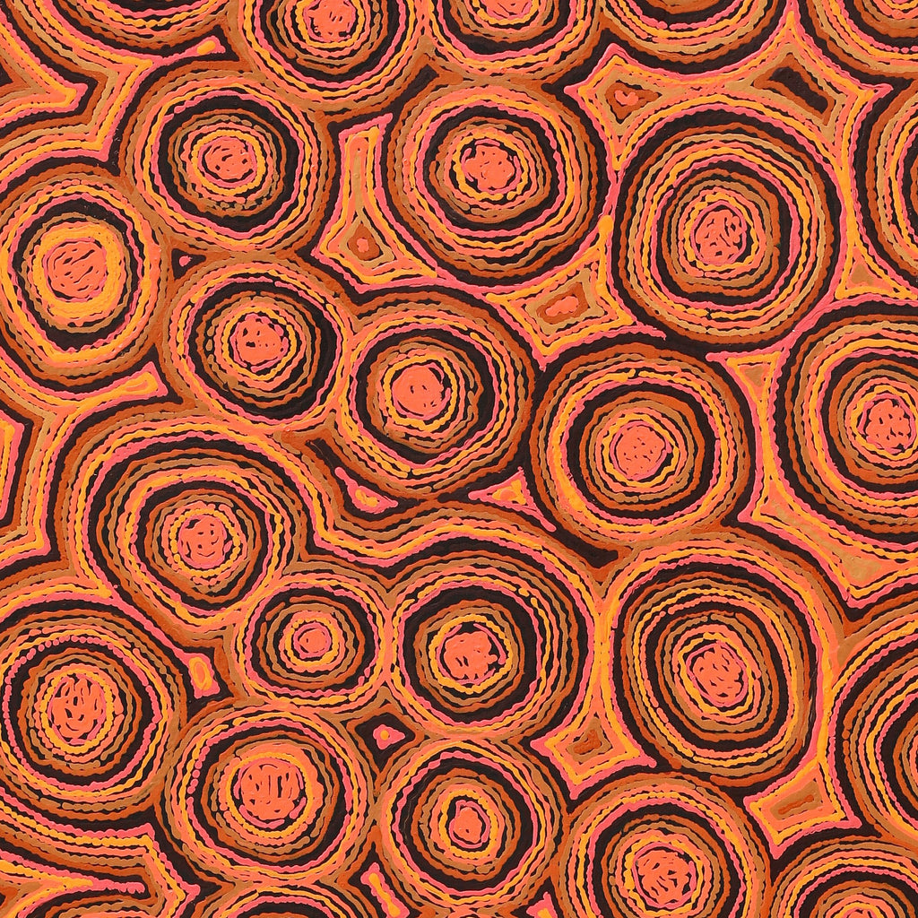 Aboriginal Artwork by Sarah Napaljarri Simms, Mina Mina Jukurrpa (Mina Mina Dreaming), 183x76cm