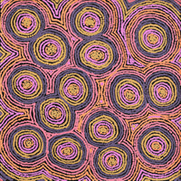 Aboriginal Artwork by Sarah Napaljarri Simms, Mina Mina Jukurrpa (Mina Mina Dreaming), 46x46cm