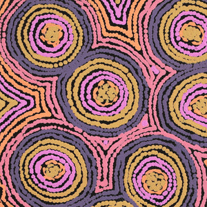 Aboriginal Art by Sarah Napaljarri Simms, Mina Mina Jukurrpa (Mina Mina Dreaming), 46x46cm - ART ARK®