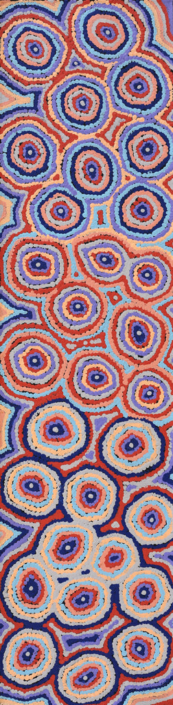 Aboriginal Artwork by Sarah Napaljarri Simms, Mina Mina Jukurrpa (Mina Mina Dreaming) - Ngalyipi, 122x30cm - ART ARK®