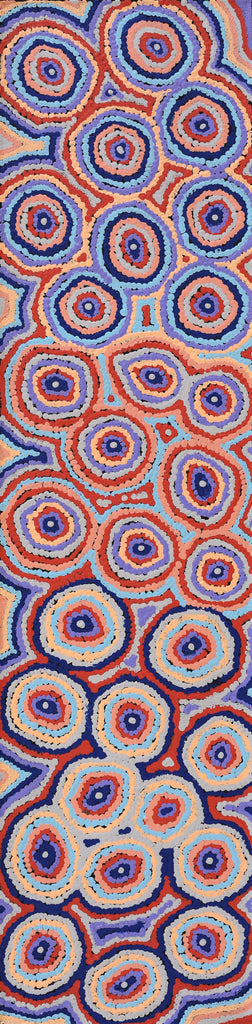 Aboriginal Artwork by Sarah Napaljarri Simms, Mina Mina Jukurrpa (Mina Mina Dreaming) - Ngalyipi, 122x30cm