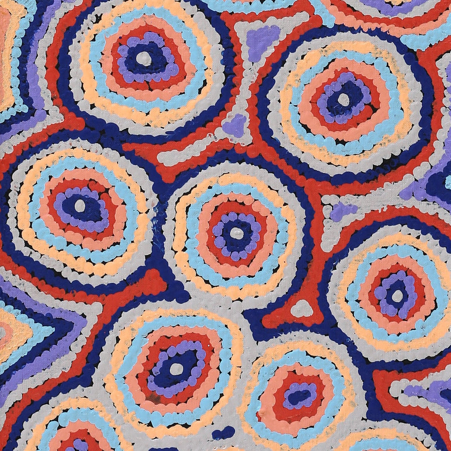 Aboriginal Artwork by Sarah Napaljarri Simms, Mina Mina Jukurrpa (Mina Mina Dreaming) - Ngalyipi, 122x30cm