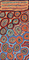 Aboriginal Art by Sarah Napaljarri Simms, Mina Mina Jukurrpa (Mina Mina Dreaming) - Ngalyipi, 61x30cm - ART ARK®