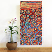 Aboriginal Artwork by Sarah Napaljarri Simms, Mina Mina Jukurrpa (Mina Mina Dreaming) - Ngalyipi, 61x30cm