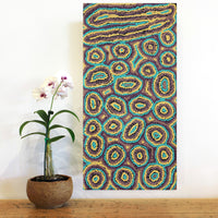 Aboriginal Artwork by Sarah Napaljarri Simms, Mina Mina Jukurrpa (Mina Mina Dreaming) - Ngalyipi, 61x30cm