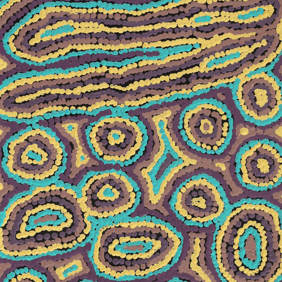 Aboriginal Artwork by Sarah Napaljarri Simms, Mina Mina Jukurrpa (Mina Mina Dreaming) - Ngalyipi, 61x30cm