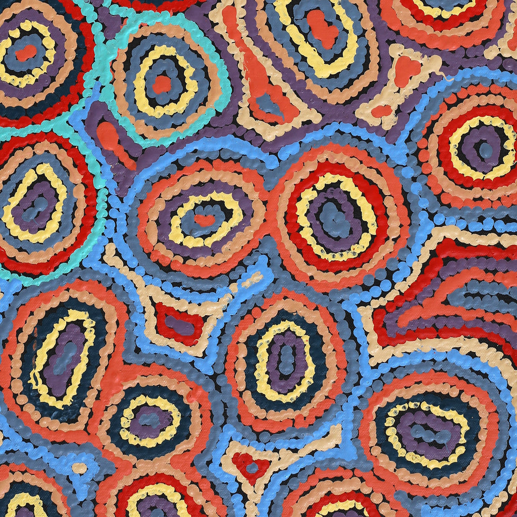 Aboriginal Artwork by Sarah Napaljarri Simms, Mina Mina Jukurrpa (Mina Mina Dreaming) - Ngalyipi, 61x30cm