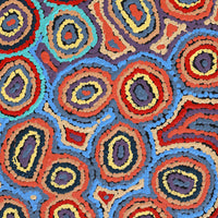 Aboriginal Artwork by Sarah Napaljarri Simms, Mina Mina Jukurrpa (Mina Mina Dreaming) - Ngalyipi, 61x30cm