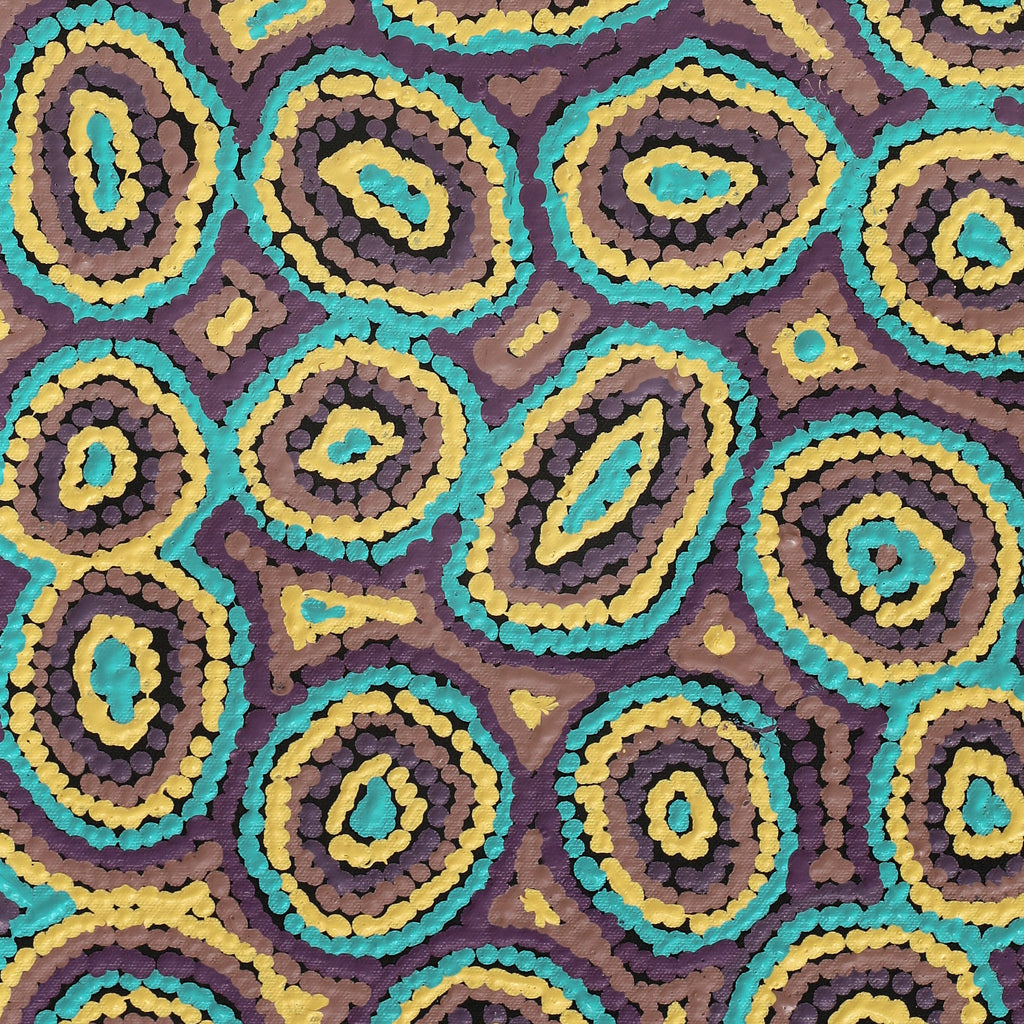 Aboriginal Artwork by Sarah Napaljarri Simms, Mina Mina Jukurrpa (Mina Mina Dreaming) - Ngalyipi, 61x30cm