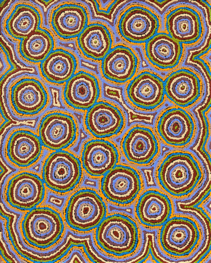 Aboriginal Artwork by Sarah Napaljarri Simms, Mina Mina Jukurrpa (Mina Mina Dreaming) - Ngalyipi, 76x61cm
