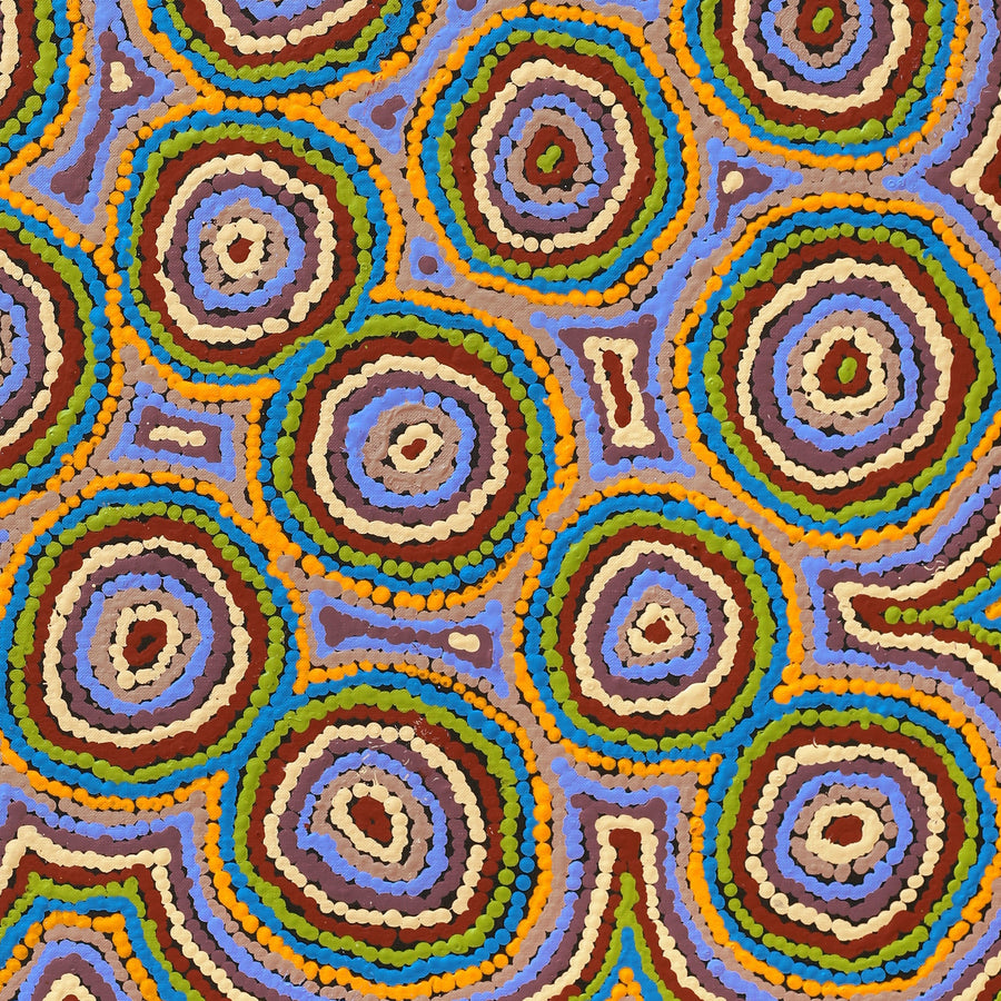 Aboriginal Artwork by Sarah Napaljarri Simms, Mina Mina Jukurrpa (Mina Mina Dreaming) - Ngalyipi, 76x61cm