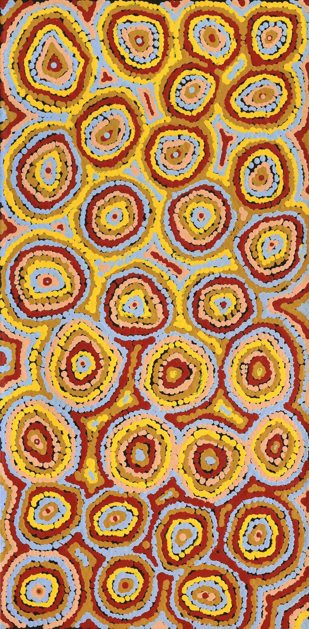 Aboriginal Artwork by Sarah Napaljarri Sims, Pikilyi Jukurrpa (Vaughan Springs Dreaming), 61x30cm