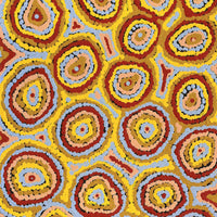 Aboriginal Artwork by Sarah Napaljarri Sims, Pikilyi Jukurrpa (Vaughan Springs Dreaming), 61x30cm