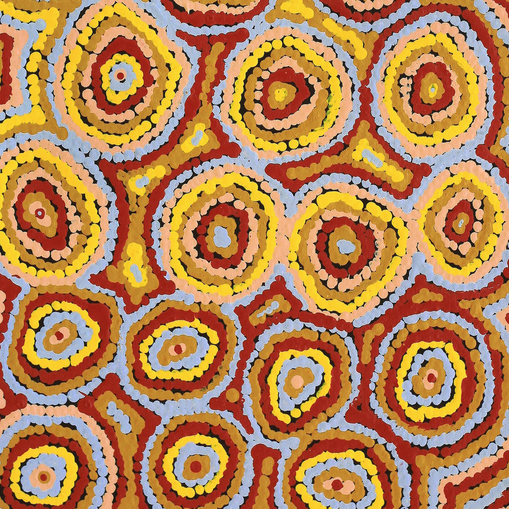 Aboriginal Artwork by Sarah Napaljarri Sims, Pikilyi Jukurrpa (Vaughan Springs Dreaming), 61x30cm