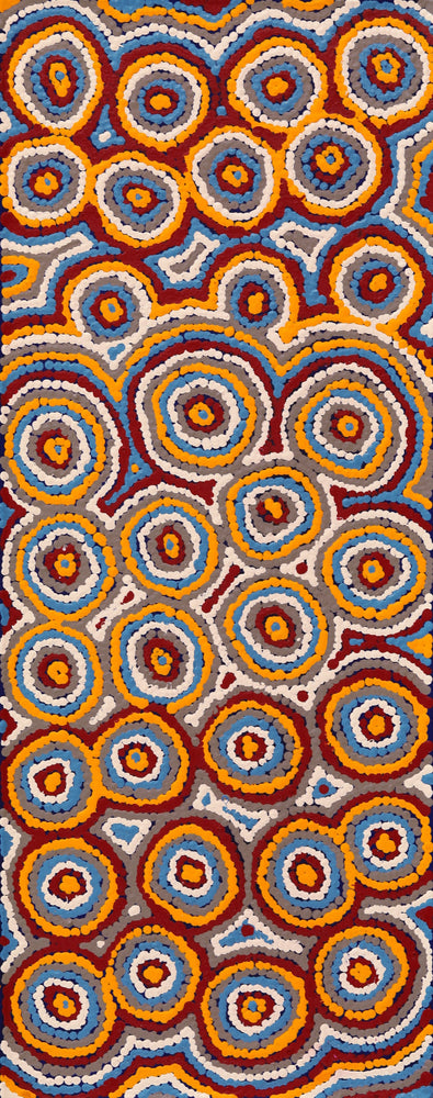 Aboriginal Artwork by Sarah Napaljarri Sims, Pikilyi Jukurrpa (Vaughan Springs Dreaming), 76x30cm