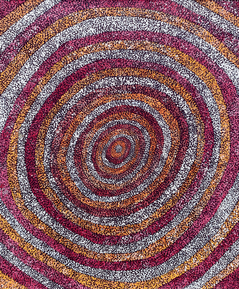 Aboriginal Artwork by Sarah Napurrurla Leo, Ngapa Jukurrpa (Water Dreaming), 91x76cm