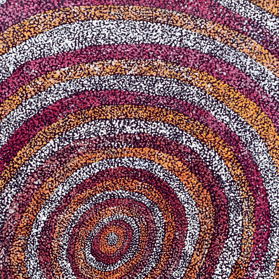 Aboriginal Artwork by Sarah Napurrurla Leo, Ngapa Jukurrpa (Water Dreaming), 91x76cm