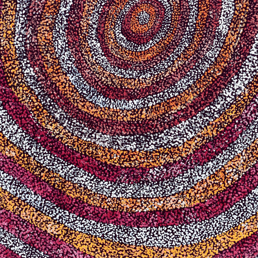 Aboriginal Artwork by Sarah Napurrurla Leo, Ngapa Jukurrpa (Water Dreaming), 91x76cm