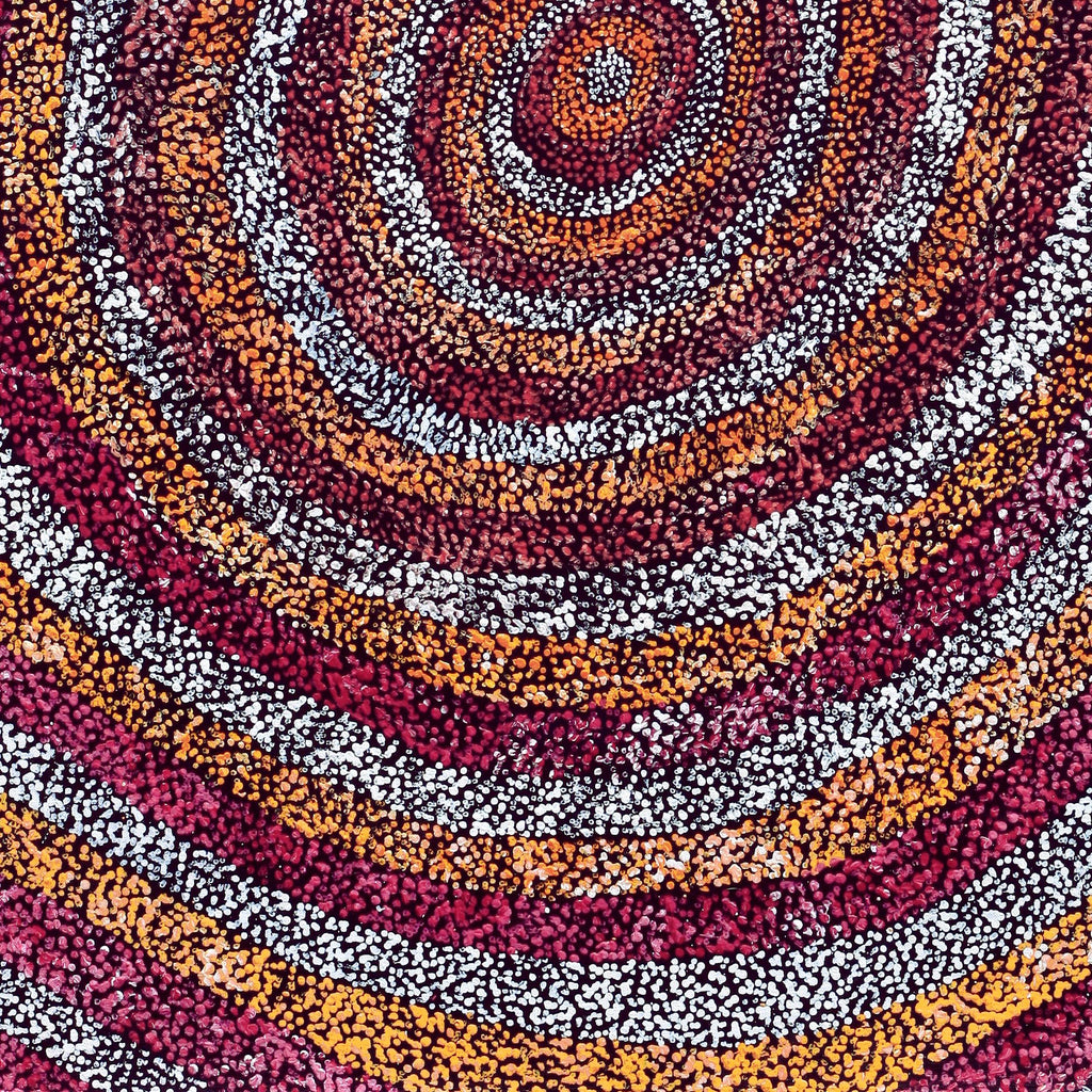 Aboriginal Artwork by Sarah Napurrurla Leo, Ngapa Jukurrpa (Water Dreaming), 91x76cm - ART ARK®