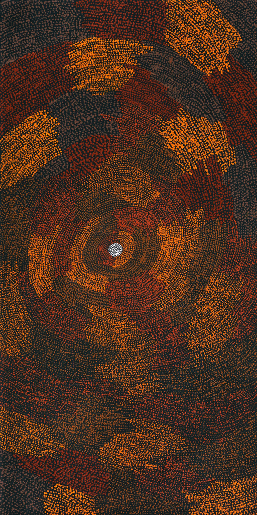 Aboriginal Artwork by Sarah Napurrurla Leo, Ngapa Jukurrpa (Water Dreaming) - Puyurru, 122x61cm