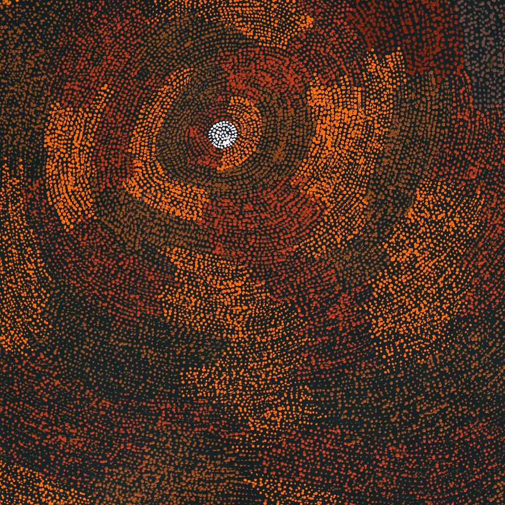 Aboriginal Artwork by Sarah Napurrurla Leo, Ngapa Jukurrpa (Water Dreaming) - Puyurru, 122x61cm