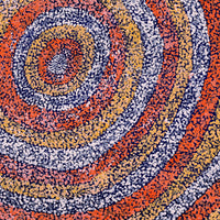 Aboriginal Artwork by Sarah Napurrurla Leo, Ngapa Jukurrpa (Water Dreaming) - Puyurru, 46x46cm