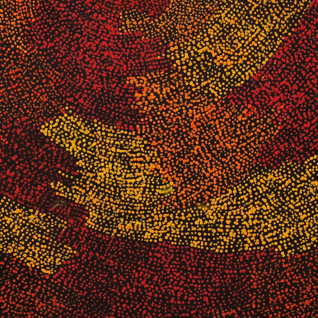 Aboriginal Artwork by Sarah Napurrurla Leo, Ngapa Jukurrpa (Water Dreaming) - Puyurru, 91x61cm