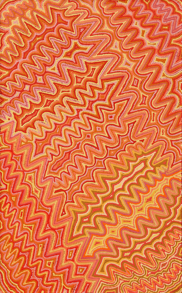 Aboriginal Artwork by Selina Napanangka Fisher, Pikilyi Jukurrpa (Vaughan Springs Dreaming), 122x76cm