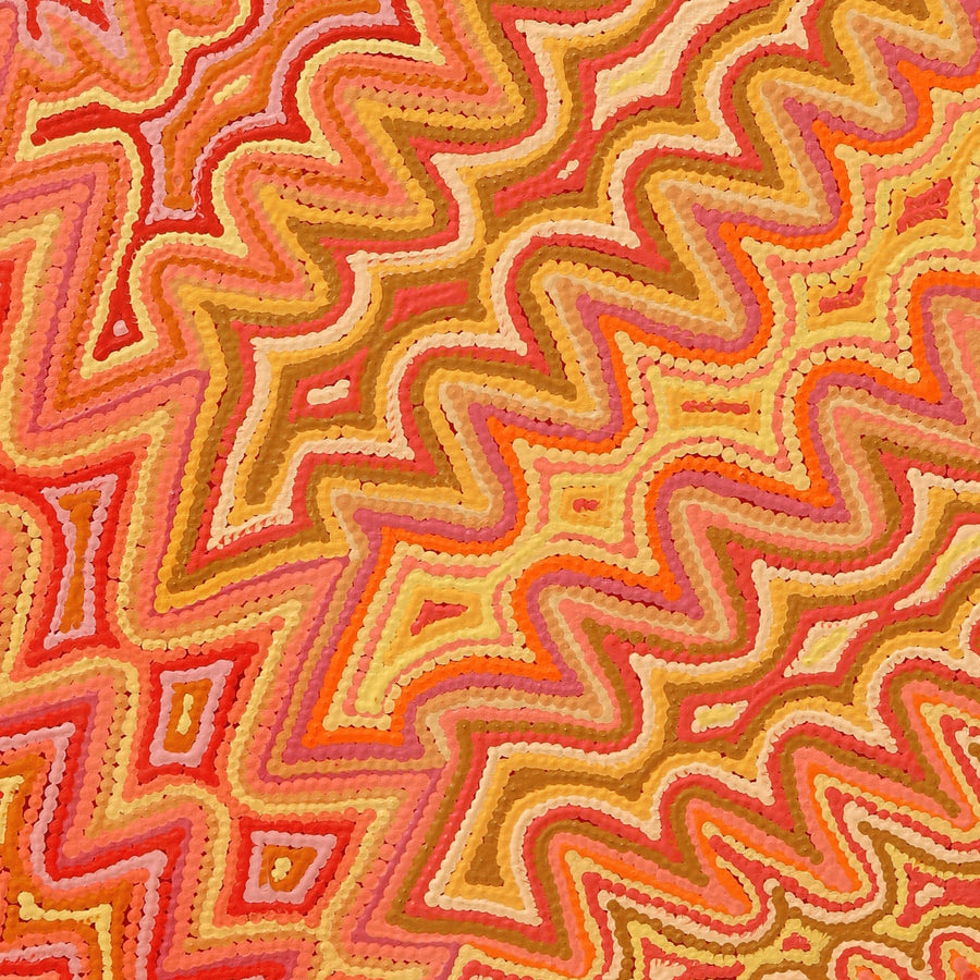 Aboriginal Artwork by Selina Napanangka Fisher, Pikilyi Jukurrpa (Vaughan Springs Dreaming), 122x76cm