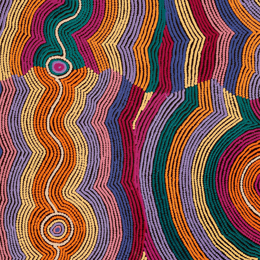 Aboriginal Artwork by Selina Napanangka Fisher, Pikilyi Jukurrpa (Vaughan Springs Dreaming), 122x91cm