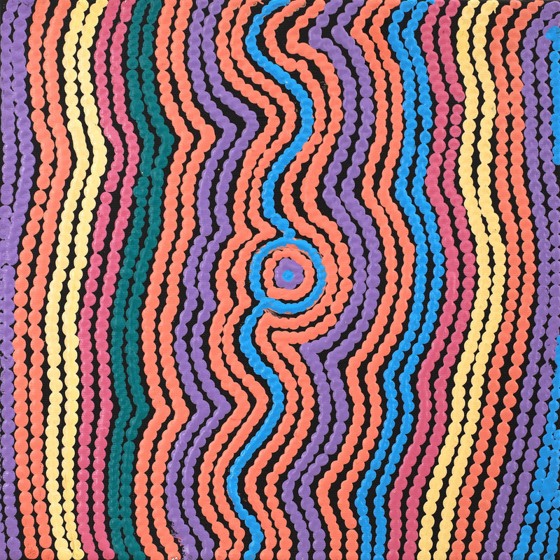 Aboriginal Artwork by Selina Napanangka Fisher, Pikilyi Jukurrpa (Vaughan Springs Dreaming), 30x30cm