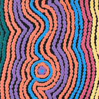 Aboriginal Artwork by Selina Napanangka Fisher, Pikilyi Jukurrpa (Vaughan Springs Dreaming), 30x30cm